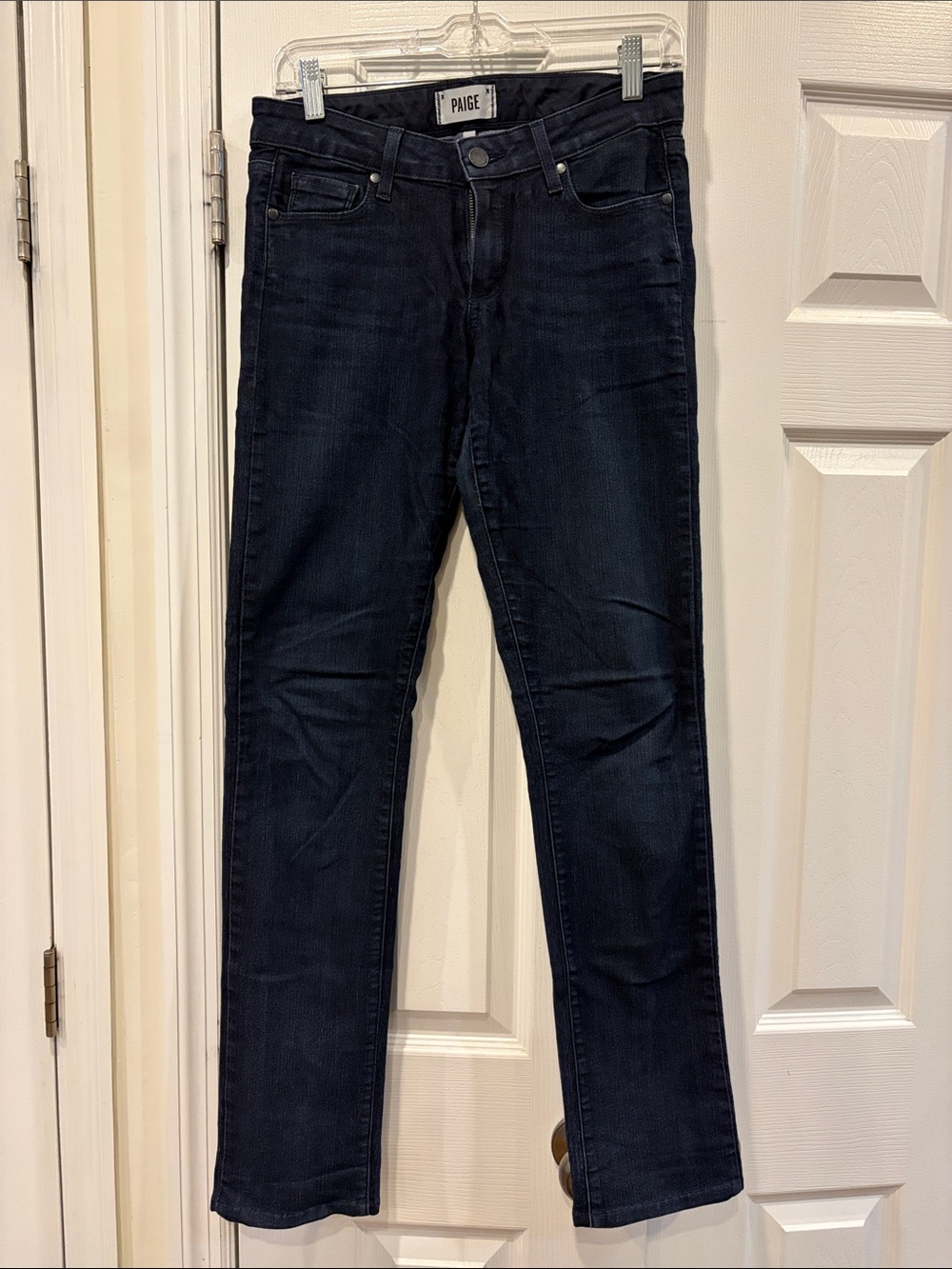 PAIGE Women’s Skyline Straight Dark Indigo Jeans